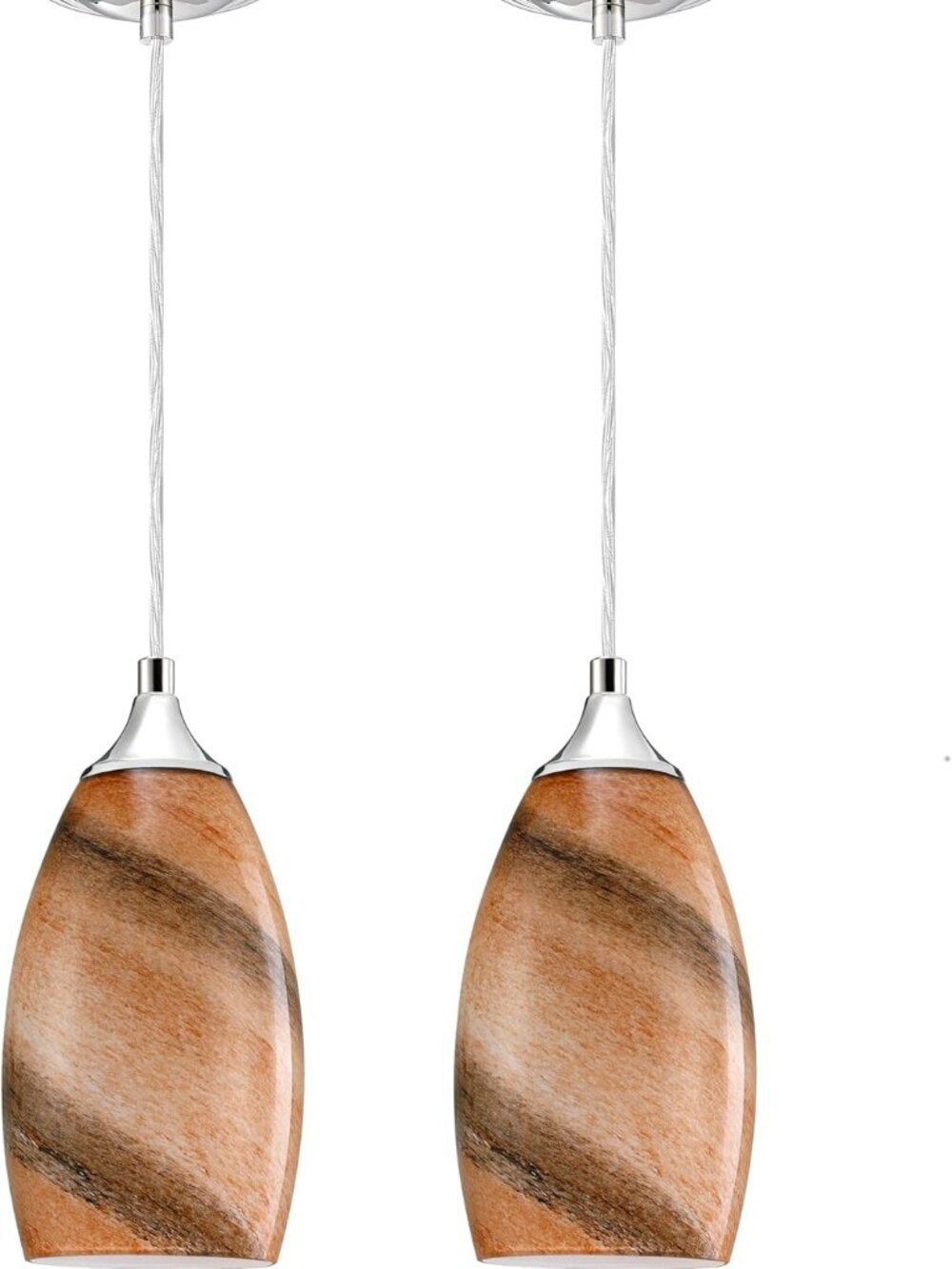 Leading Lighting 2 Light Indoor Mini Hanging Kitchen Island Pendant Lamps